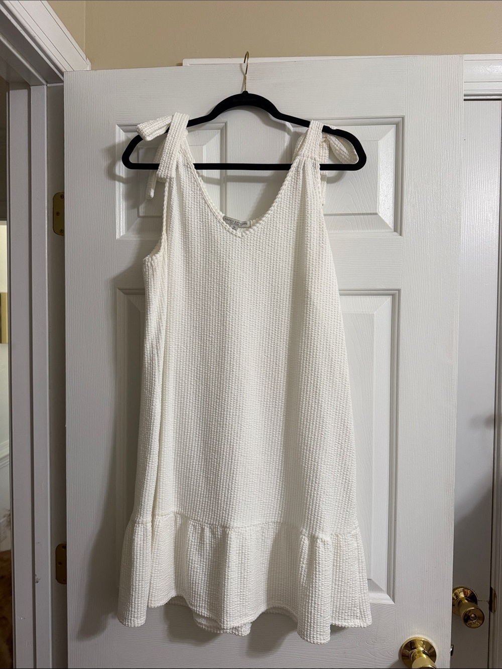 Green Envelope Women's White Sleeveless Ruffle Bow Beach Cover Up Size XL